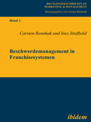 cover image of Beschwerdemanagement in Franchisesystemen